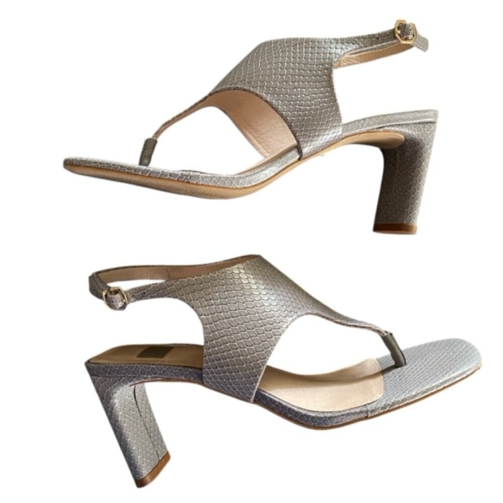 Louise Et Cie Lalo Thong Sandal in Mystic Grey Leather 7.5